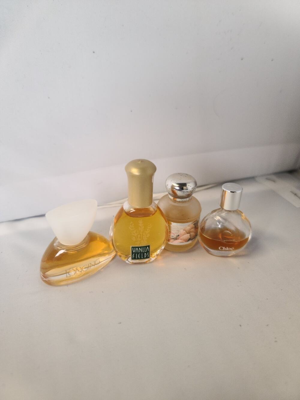 Vintage lot of 4 Mini Designer Perfume Bottles Chloe ANAIS VANILLA FIELDS